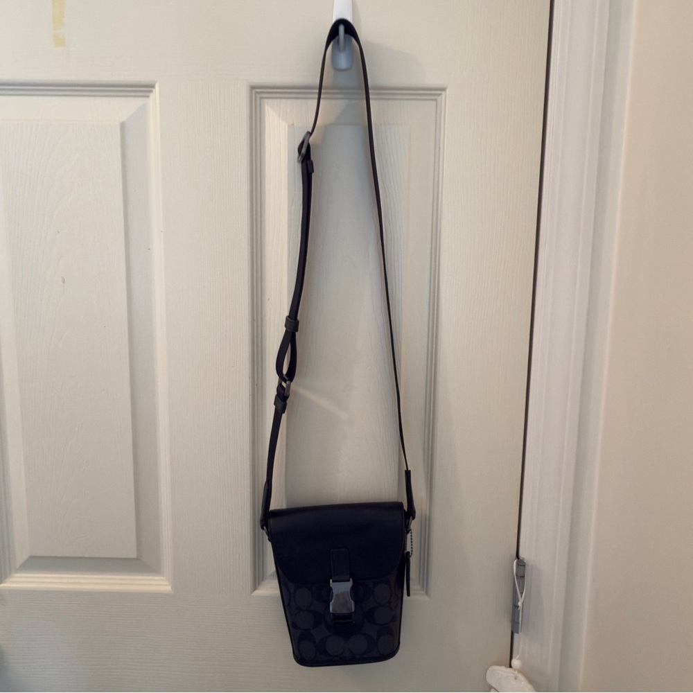 Coach Black Crossbody Bag with Silver Clasp